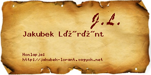 Jakubek Lóránt névjegykártya