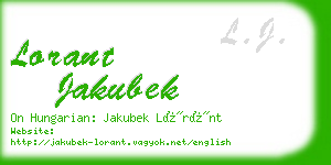 lorant jakubek business card